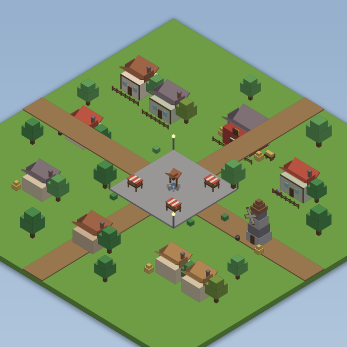Low Poly Village Roleplay Map Town Houses preview 2
