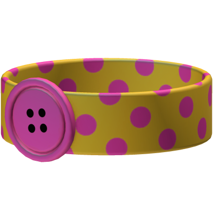 Polka Dot Button Choker [Pink & Yellow] Roblox item