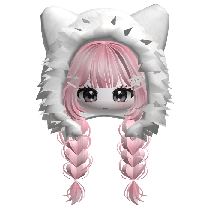 🍀Cute Girl Braided w/ Fur Hood(Pink)