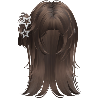 messy y2k spiky scene w/ stars hair -brown Roblox item