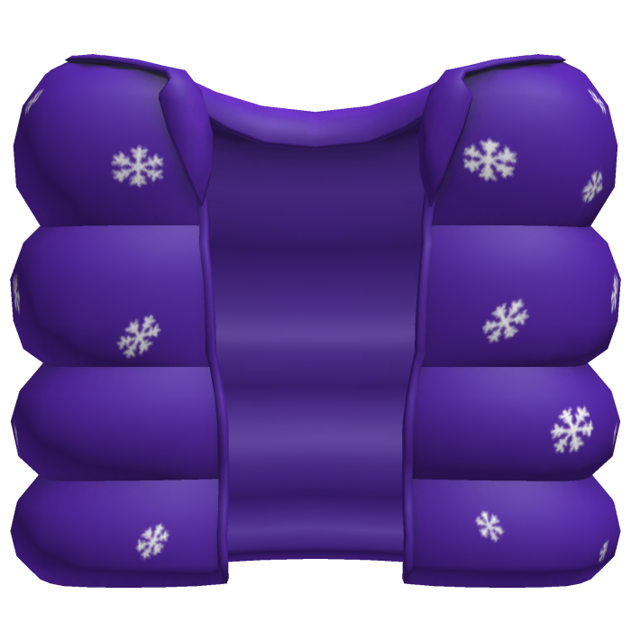 purple christmas puffer vest