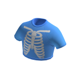 💀 Blue Skeleton Cropped Top Y2K