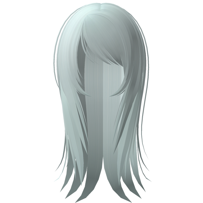 ☆ emo scene messy wispy long hair sky blue