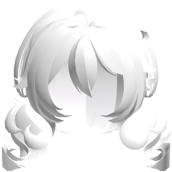 cute fluffy moe bob pigtails in white