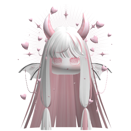 Cute Demonic Wings Heart Hair (Black)