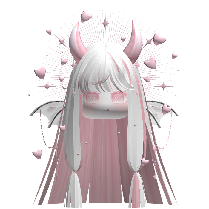 Cute Demonic Wings Heart Hair (Black)