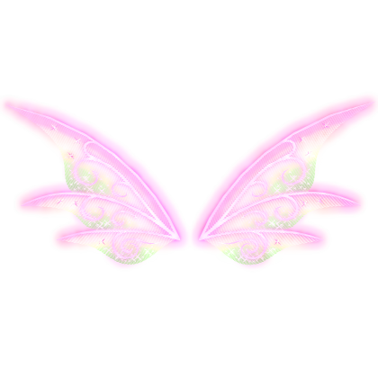 [Emissive] Pink Green Faelight Glitter Wings