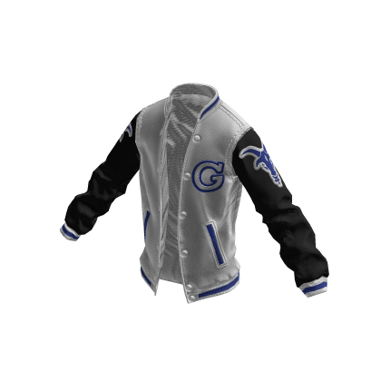 College Jacket | White Black Blue thumbnail
