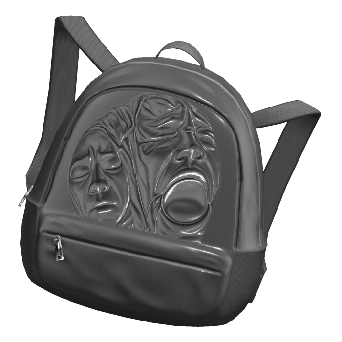 [OFF-SHOULDER] Grey "Agony" Face Backpack 1.0