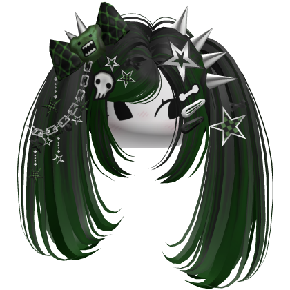 ♡ Scene Spiky Moe Pigtails (Green)