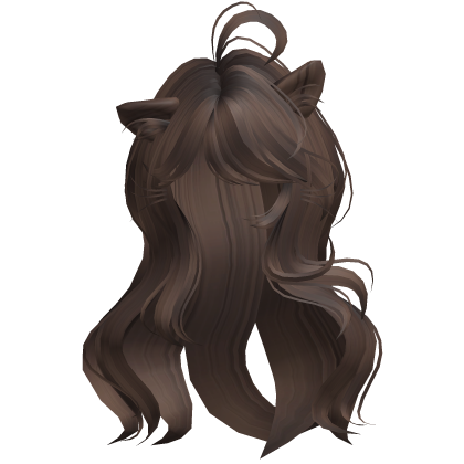 Messy Wavy Cute Kitty Cat Hair in Brown 9. Roblox item