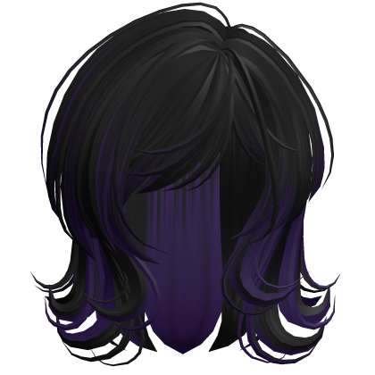 Scene 2000s Darling Wolfcut Black&Purple Roblox item