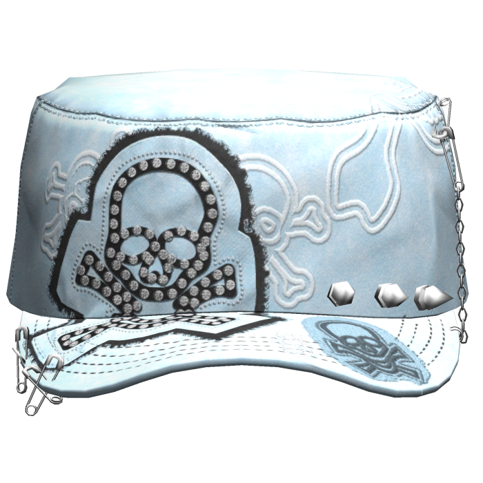 Grunge Punk Skull Cap Sky Blue