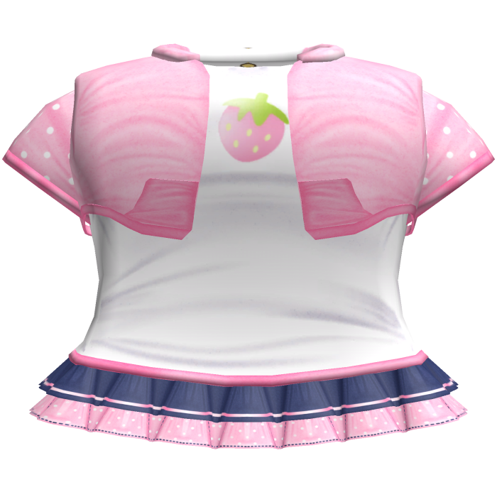 cutecore strawberry top n skirt w jacket pink