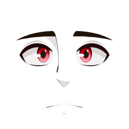 Anime face {Red} Roblox decal