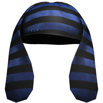 oversized blue striped bunny ears hat