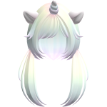 ♡ : FREE kawaii pastel  unicorn rainbow pigtails