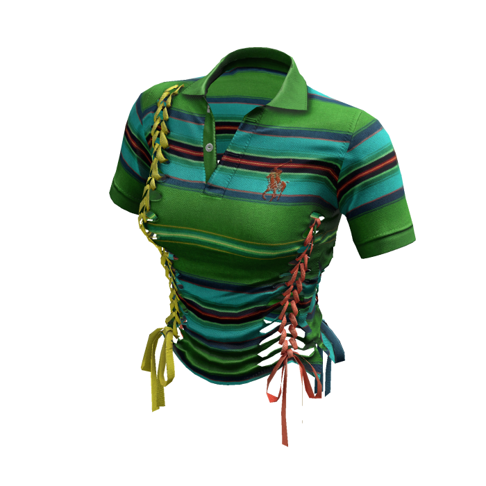 Braided Cutout Polo Shirt (Arizona)