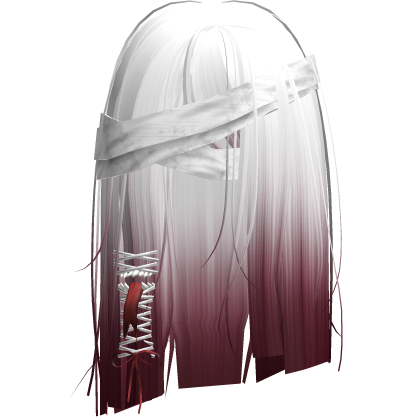 Creepy White Red Short Monster Hair Bandages Roblox item