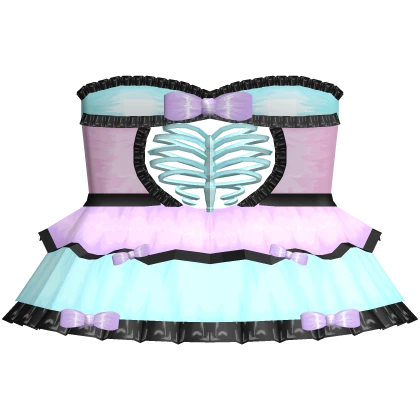 pastel gothic halloween skeleton dress | Roblox Item - Rolimon's