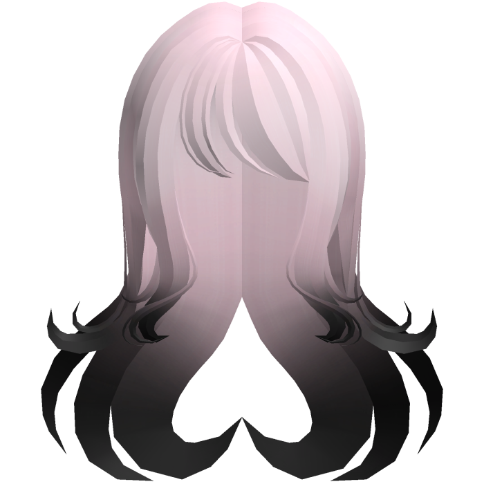 adorable dolly heart flowy long hair pink black