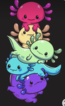 Rainbow axolotls <3