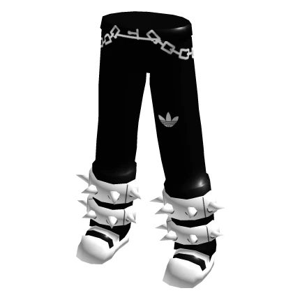 Black and white adidas pants roblox hot sale