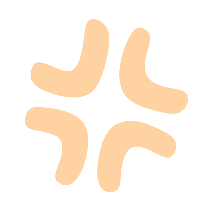 ♡ Cute Angry Anime Expression Sticker Orange