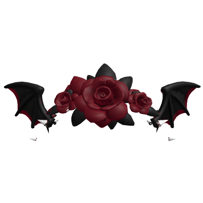 Crimson rose bat wing halloween headband Roblox item