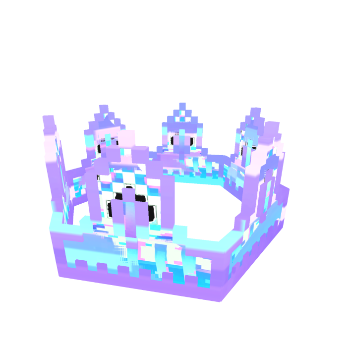 [ADD-ON] Glitched 8-Bit Crown Add-on - Baby Blue