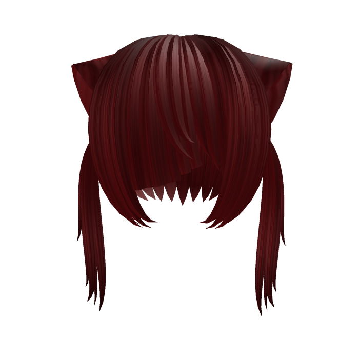 🖤꒱red kitty razor bangs messy vampire pigtails