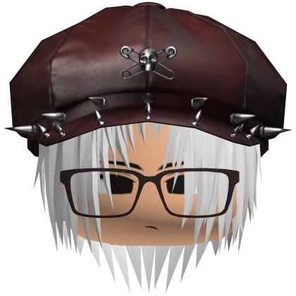 Punk Moe White Messy Hair /w Red Hat