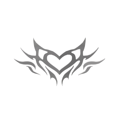 White Fire Heart Crown Y2K