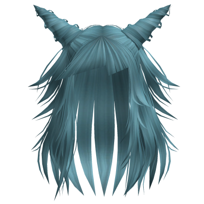 Emo Rockstar Horn Buns Blue Roblox item