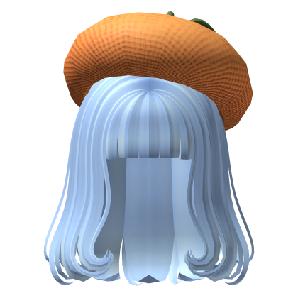 Cute Short Blue Hair w/ Orange Beret Roblox item