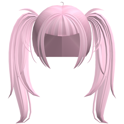 alt y2k messy straight pigtails in pink
