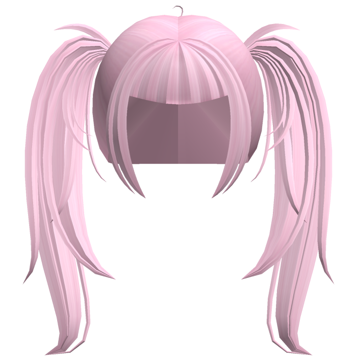 alt y2k messy straight pigtails in pink