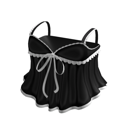 ୨ৎ cute flowy dress w ribbon in black & white