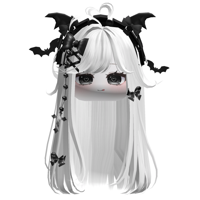 Vamp Straight  Hair w/Headband (White)