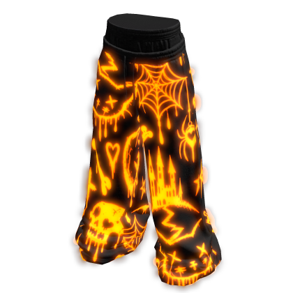 Glowing Emissive Halloween Graffiti Sweatpants