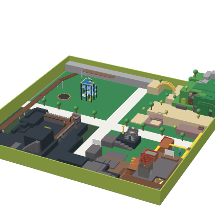 Classic Crossroad Street Urban City Path Map