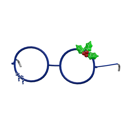 blue christmas glasses