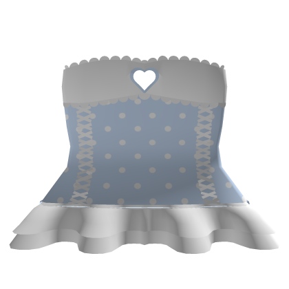 cute white & blue polka dot corset dress