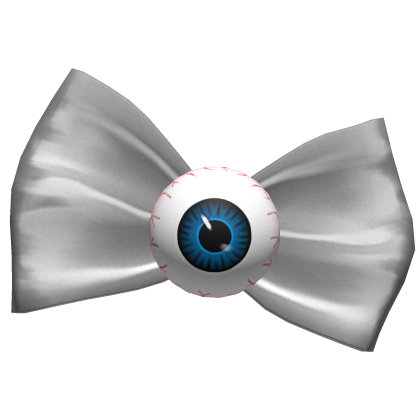 creepy eyeball white bow hairclip