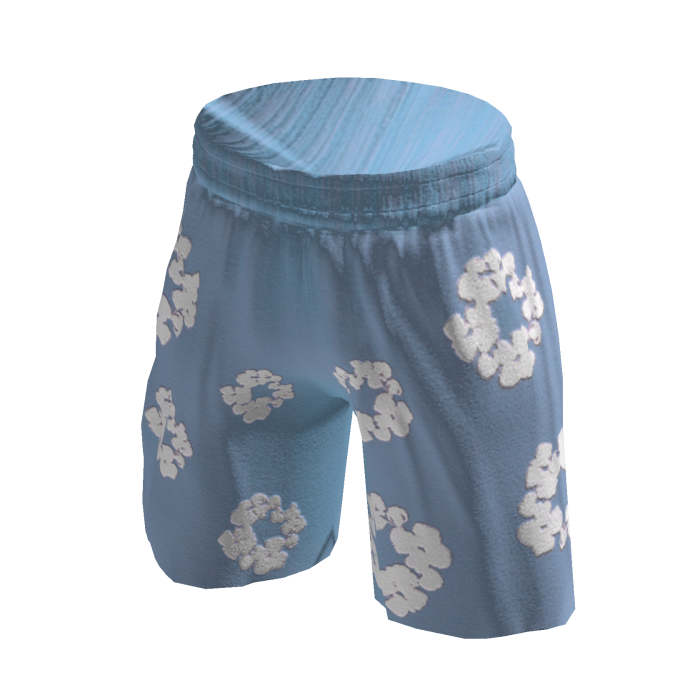 Light Blue Floral Shorts