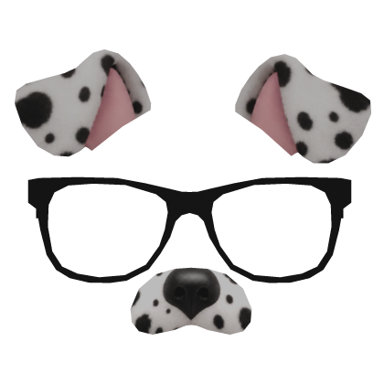 cute dog filter w glasses | dalmatian