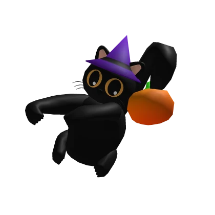 HUGE Hugging Halloween Cat on your Back Roblox item render