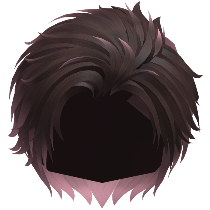 Brown & Pink Side Comb Over Anime Boy Hair