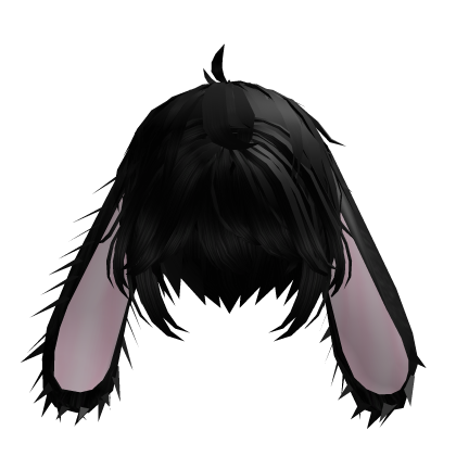 CHEAP vkei girl face w black hair w cute bunny ear