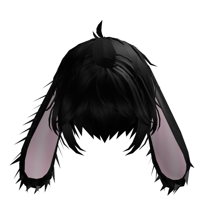 CHEAP vkei girl face w black hair w cute bunny ear